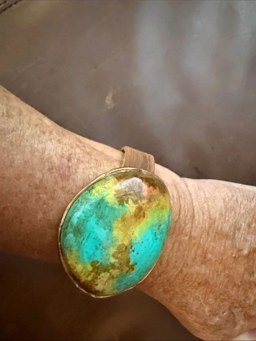 NEW Sookie Sookie Large Handcrafted Faux Turquoise leather Bracelet. OS